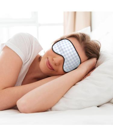Blue Checkboard Sleep Eye Mask - Soft Elastic Blindfold for Comfortable Night Sleeping & Travel - Buy Online on GoSupps.com