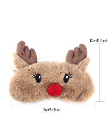 Christmas Deer Elk Sleeping Mask - Cute Animal Eye Cover for Winter Nap - Buy Online on GoSupps.com