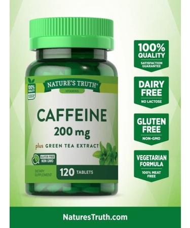 Nature's Truth Caffeine Tablets + Green Tea Extract - 120 Count - Buy Online on GoSupps.com