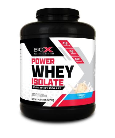 BioX Power Whey Isolate | 100% Ultra-Pure Whey Isolate Protein Powder | 31g Protein Per Serving Sugar Free Low Lactose & Low Carb Protein Powder | 65 Servings 5LB (Vanilla) Vanilla 65 Servings (Pack of 1)