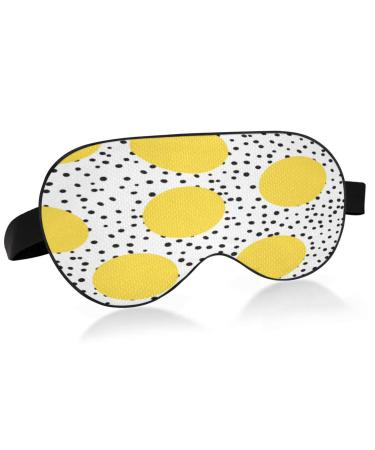 Sleep Mask Light Blocking Abstract with Point Eye Mask for Sleeping with Adjustable Strap Yellow Dot Soft Lightweight Eye Cover Blindfold for Men Women Work Travel Naps