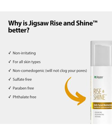 Jigsaw Health Rise & Shine Daily Facial Moisturizer | Featuring Epidermal Growth Factor | 1 Fl Oz - Buy Online on GoSupps.com