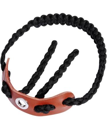 Elm Ray Archery Bow Wrist Sling - Durable 550 Paracord & Leather - Black - Buy Online on GoSupps.com