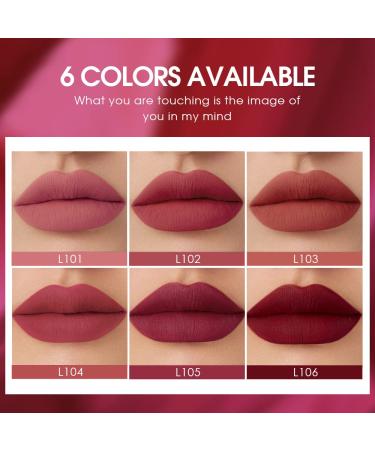 6 Colors Matte Lip Gloss Set - Moisturizing Non-Stick Cup Velvet Lipstick | Buy Online Worldwide - Buy Online on GoSupps.com