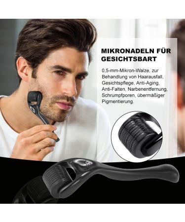 Dermaroller Beard Roller 0.5 mm Needle Roller Beard Roller for Beard Growth Microneedling Roller for Face and Body Needle Roller for Skin and Hair Care for Men and Women - Buy Online on GoSupps.com