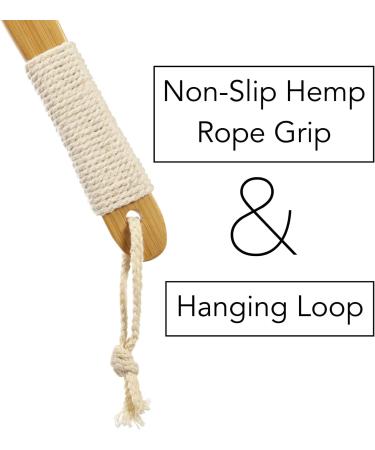 Natural Loofah Shower Scrubber with Bamboo Handle | Eco-Friendly Gentle Exfoliation Long Handle & Extra Loofah - Plastic-Free - Buy Online on GoSupps.com