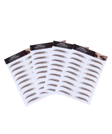 FOYTOKI 4pcs Eyebrow Stickers Waterproof Eyebrows False Eyebrows Cosmetics Water Proof Transfer Stickers 6d