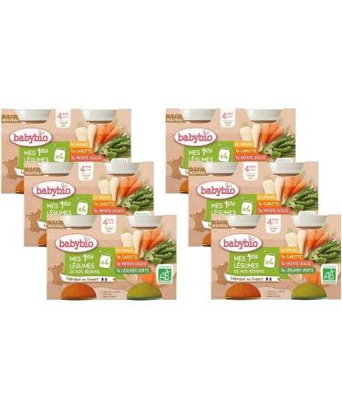 Babybio Multipack Vegetable Pots - Organic - 4+ months - 4x130g - Pack of 6 - Buy Online on GoSupps.com