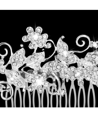 Housoutil Bridal Tiara Crystal Headpiece Vintage Silver Hair Side Combs Bridal Wedding Hair Comb Bridal Headpiece Crystal Hair Comb Vintage Alloy Hair Comb Wig Accessories Bride Pearl - Buy Online on GoSupps.com