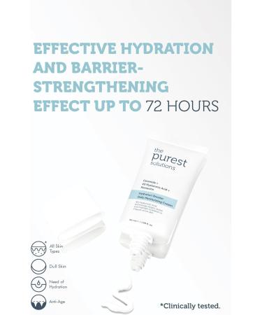 The Purest Solutions Hydration Booster Daily Moisturizing Cream - Ceramide + 4D Hyaluronic Acid + Pentavitin - 24-Hour Effective Intensive Care for All Skin Types - Vegan | Cruelty Free (50 ml) - Buy Online on GoSupps.com