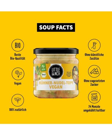 Little Lunch Organic Chicken Soup Vegan - 6 x 350g | Chicken Noodle Pot | Meat Alternative | No Added Sugar & No Artificial Additives | Perfect for Veganuary - Buy Online on GoSupps.com