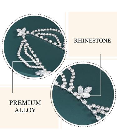Brinie Silver Crystal Wedding Headband Chain for Women - Bridal Jewelry Headpiece - Buy Online on GoSupps.com