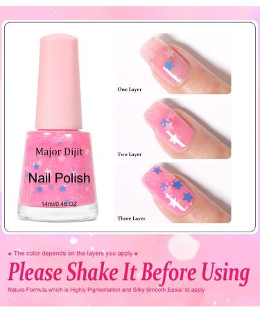 DouborQ Sparkling Shimmer Iridescent Nail Polish Long-lasting Sequins Nail Art Varnish (Pink) - Buy Online on GoSupps.com
