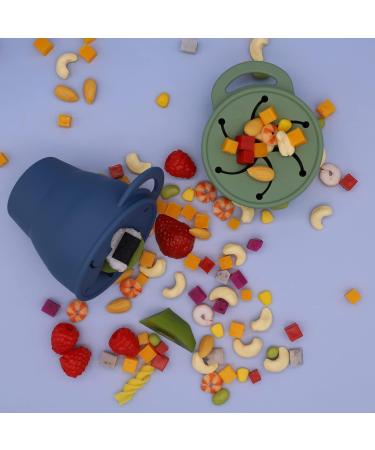Silicone Snack Cup with Lid - Leak-Proof Travel Snack Cup for Toddlers | Blue | Buy Internationally - Buy Online on GoSupps.com