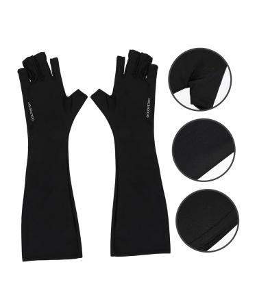 Beatifufu 1 Pair Nail Gloves Gel Nail Led Lamp Gel Manicure Gloves Nail Art Gloves Uv-resistant Manicure Gloves Manicure Art Gloves Fingerless Polyester Mj03 Sleeve - Buy Online on GoSupps.com