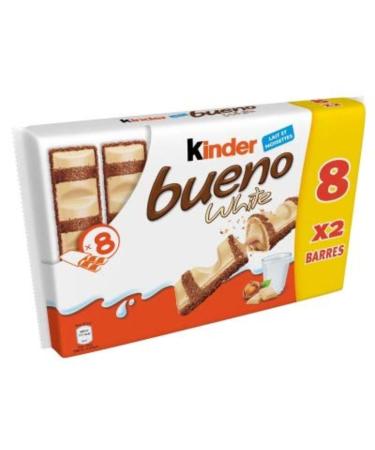 Kinder White Chocolate Chocolate Bars - Pack of 8 x 2 bars