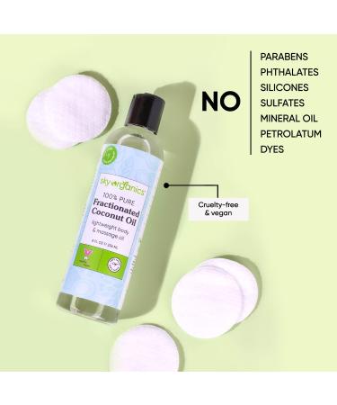 Sky Organics Fracionated Coconut Oil 100% Pure - 8 fl. Oz - for Body & Face | Condition, Soften & Smooth - Buy Online on GoSupps.com