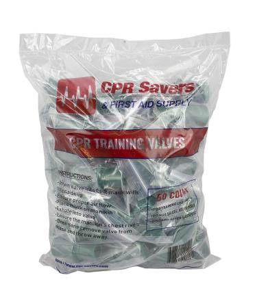 CPR Savers and First Aid Supply One-Way Disposable Training Valves for Micromask CPR Training Pack of 50 (1)