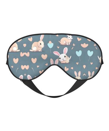 Cartoon Cute Bunny Eye mask Soft Elastic and Adjustable Nighttime Comfort Sleeping mask Suitable for Both Men and Women Black