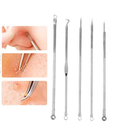 Shop 5pcs Stainless Steel Blackhead Removal Tool Set - Double-Ended Acne & Pimple Tool for Effective Skin Care - Buy Online on GoSupps.com
