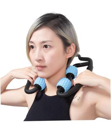 Orfofe Massage Roller - Portable Foot Massager & Yoga Device | Manual Leg Massage in Heavenly Blue & Black (27.5x24x5.5cm) - International Shipping Available - Buy Online on GoSupps.com