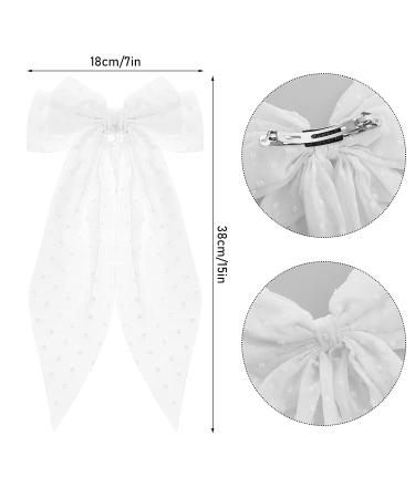 Big Bow French Barrette Hair Clip with Long Tail - Wedding Hair Accessories - Buy Online on GoSupps.com