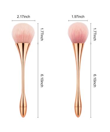 BEATURE 2 Piece Large Mineral Powder Brushes - Professional Makeup Set for Foundation, Blush, and Highlighter in Rose Gold - Buy Online on GoSupps.com