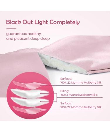Mommesilk 100% 22 Momme Mulberry Silk Sleep Mask - Rosy Pink | Anti-Aging | Skin Care | Ultra Soft & Comfy - Buy Online on GoSupps.com