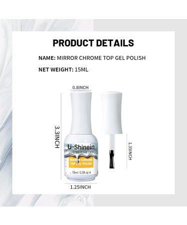 15ml No Wipe Top Coat for Metallic Gel Nail Polish - Create Mirror Chrome Effect Easy | Best Top Gel for Chrome Nails - Buy Online on GoSupps.com