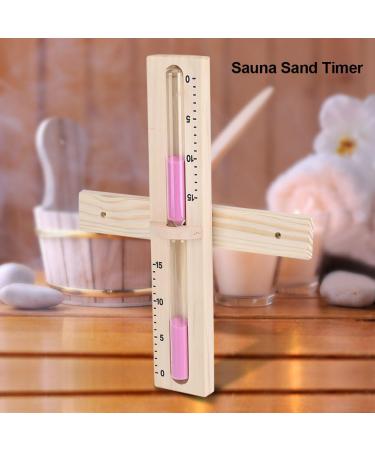 15 Minute Sauna Hourglass & Accessories Set - Wooden Wall Clock with Rotating Hourglass & Pink Sand | Perfect for Home Sauna | International Shipping Available - Buy Online on GoSupps.com