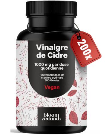G lules de Vinaigre de Cidre Hautement Dos es - 200 G lules - 1000 mg par Dose Quotidienne - Vegan & Produites en Allemagne - Vinaigre de Cidre Gelules - Apple Cider Vinegar Capsules Sans saveur