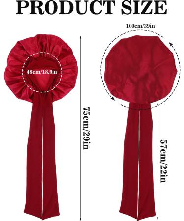 Abeillo Silk Sleep Bonnet for Women - Adjustable Satin Night Cap for Curly Hair - Wine Red - Buy Online on GoSupps.com