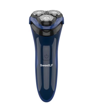 SweetLF Electric Razor for Men IPX7 Waterproof | Wet & Dry Shaving | Pop-up Trimmer | Type C Rechargeable | Corded and Cordless | Father's Day Gift Blue&blue