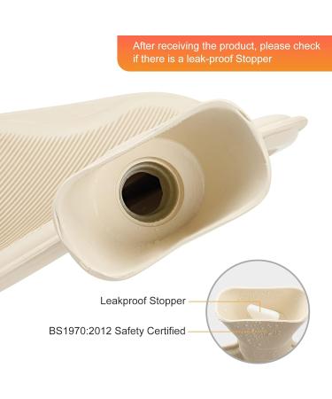 2L Premium Natural Rubber Hot Water Bottle with Faux Fur Cover - Pain Relief & Gift Idea - White 1Pcs - Buy Online on GoSupps.com
