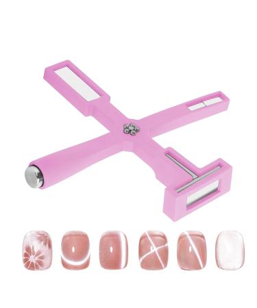 Cat Eye Nail Magnet Magnetic Tool For 5 in 1 Strong Suction Nail Magnets Cat Eye Effect Tools Multifunction Nail Salon Art Tools for Beginners Pink