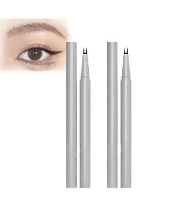 LELEBEAR Double Tip Lower Eyelash Pencil Waterproof Liquid Eyeliner Waterproof Liquid Eyeliner Pen Super Slim Eye Liner? (Black+Black)