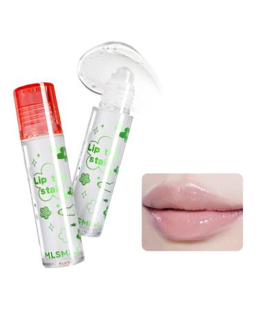 Roll-On Clear Lip Oil Blam Silky Texture Fruit Flavoured For Lip Glossy Liquid Lipstick Long Lasting Moisturizing Hydrating Lip Glow Oil Lip Make-up for Women and Girls 01# #01