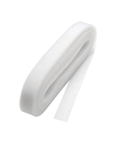 50 yds White Stiff Polyester Horsehair Trim Braid Hem for Sewing Wedding Dress Gowns hat (4")