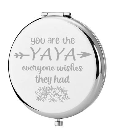 ENSIANTH Yaya Pocket Mirror Best Yaya Ever Grandma Gift Yaya Gift Yaya Compact Mirror for Grandmother (Yaya Mirror)
