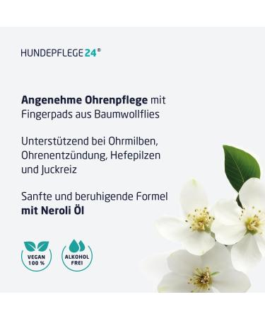 Dog Care24 Ears Cleaner Finger Pads - 50 Gentle & Effective Ear Care Pads for Dogs Cats & Small Animals - Buy Online on GoSupps.com