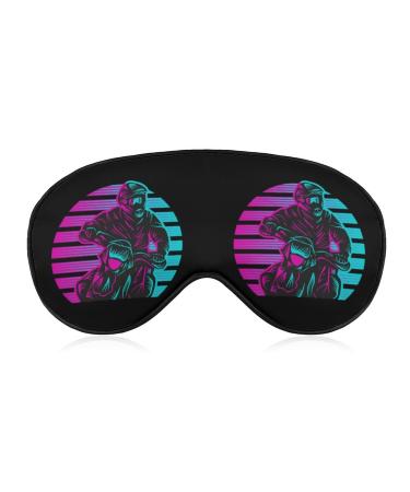 Retro Motocross Sunset Sleep Mask Eye Cover for Sleeping Blindfold with Adjustable Strap Blocks Light Night Travel Nap for Men Women