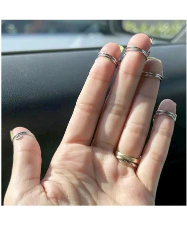 Tovmekdjn 10 PCS Thin Nail Rings for Ladys Daily Fingertip Protective Cover Ring Jewelry Metal Gift to Girlfriend Gold - Buy Online on GoSupps.com