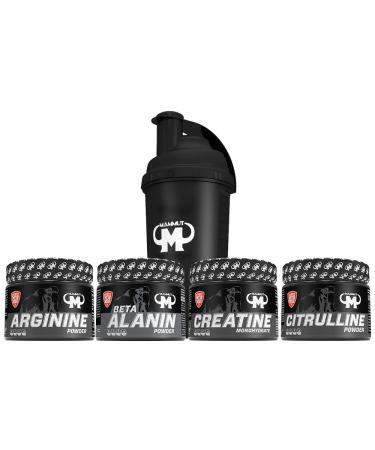 Mammut Training Booster Pre Workout Set - Beta Alanin (300g) - Creatine Monohydrat (300g) - L -Citrullline (200g) - L -arginine (300g) - Protein Shaker