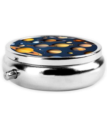 Solar System Planets Pill Box - 3 Compartment Travel Organizer | Portable Round Pill Holder for Travel - Buy Online on GoSupps.com