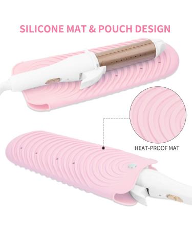 Buy Pink Hair Straightener Pouch - Heat Resistant Mat for Flat Iron & Curling Iron | International Shipping Available - Buy Online on GoSupps.com