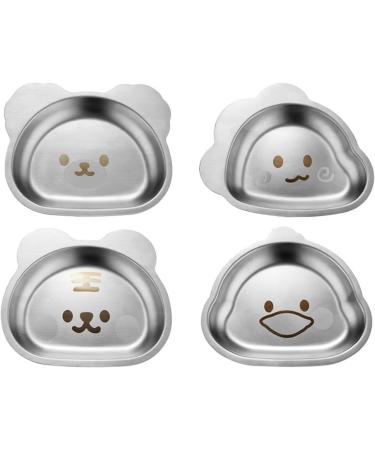 Buy Selile Stainless Steel Children's Plates - Cartoon Animal Design | Durable & Safe Dinnerware for Kids & Adults - Buy Online on GoSupps.com
