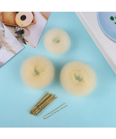 6 Pcs Hair Donut Hair Doughnut Bun Doughnut Blonde Donut Bun Rings Bun Maker Set with 20 Pcs U-Shaped Hair Pins for Girls Kids and Women Bronze - Buy Online on GoSupps.com
