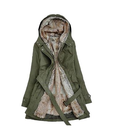 Hanxiulin plush jacket oversize warm lined fleecemantel women winter parka winddichter coat thick causal sweat jacket freep jacket autumn winter coat fluff jacket s green