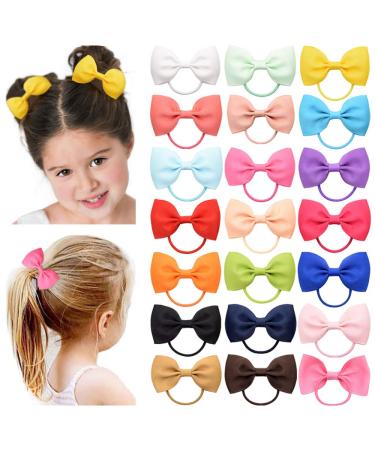 40-Piece Set: Baby Girls 2.75 Grosgrain Ribbon Hair Bows - Rubber Band Hair Bands for Kids, Teens, Toddlers (20 Pairs) - Buy Online on GoSupps.com