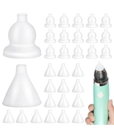 40 Pcs Nasal Aspirator Replacement Tips Silicone Tips for Electric Baby Nasal Aspirator Accessory Kit White Reusable Nose Sucker Replacement Kit with a Storage Box for Baby Toddler Infant  2 Shapes